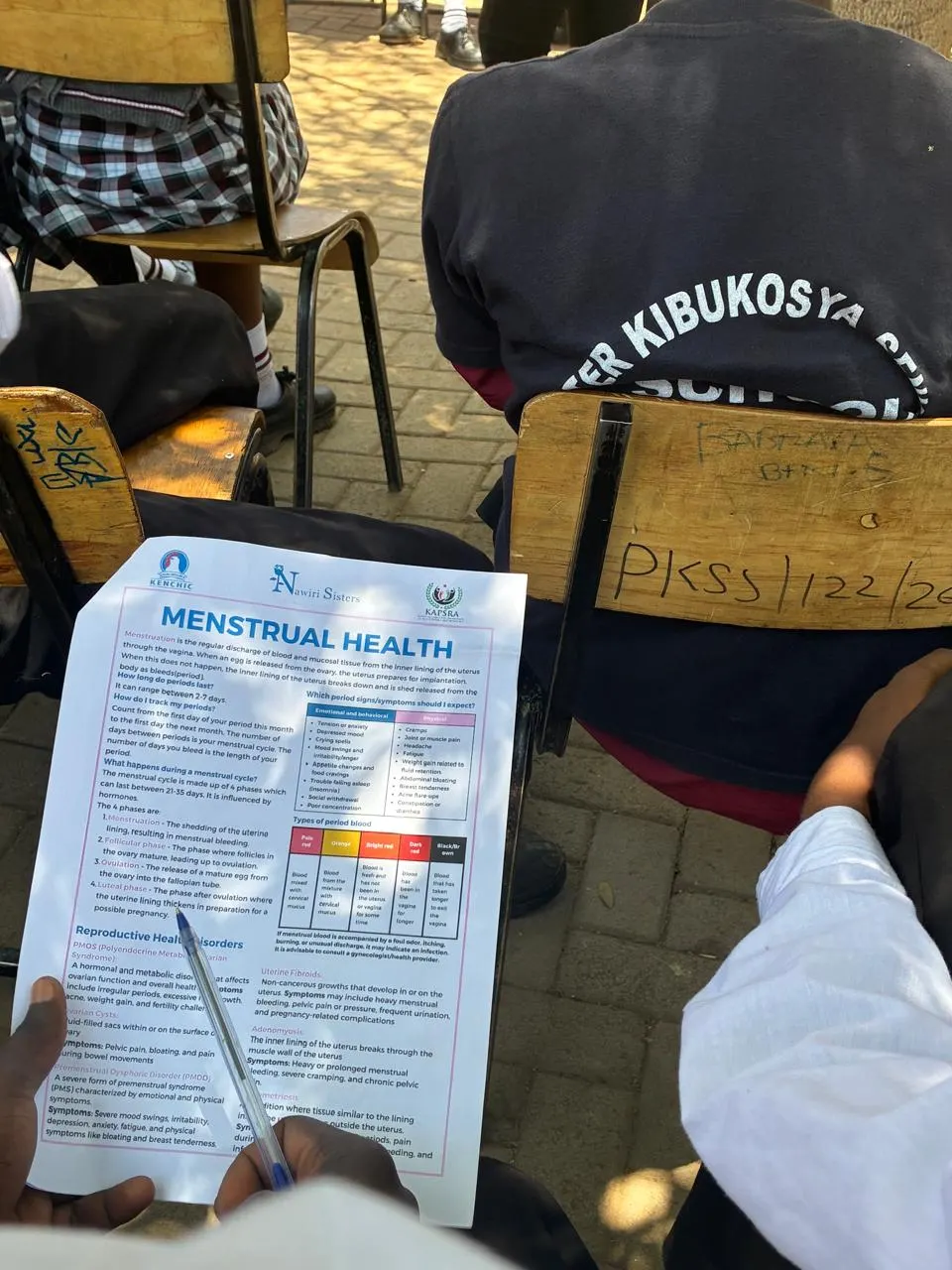 Sanitary towels handed out